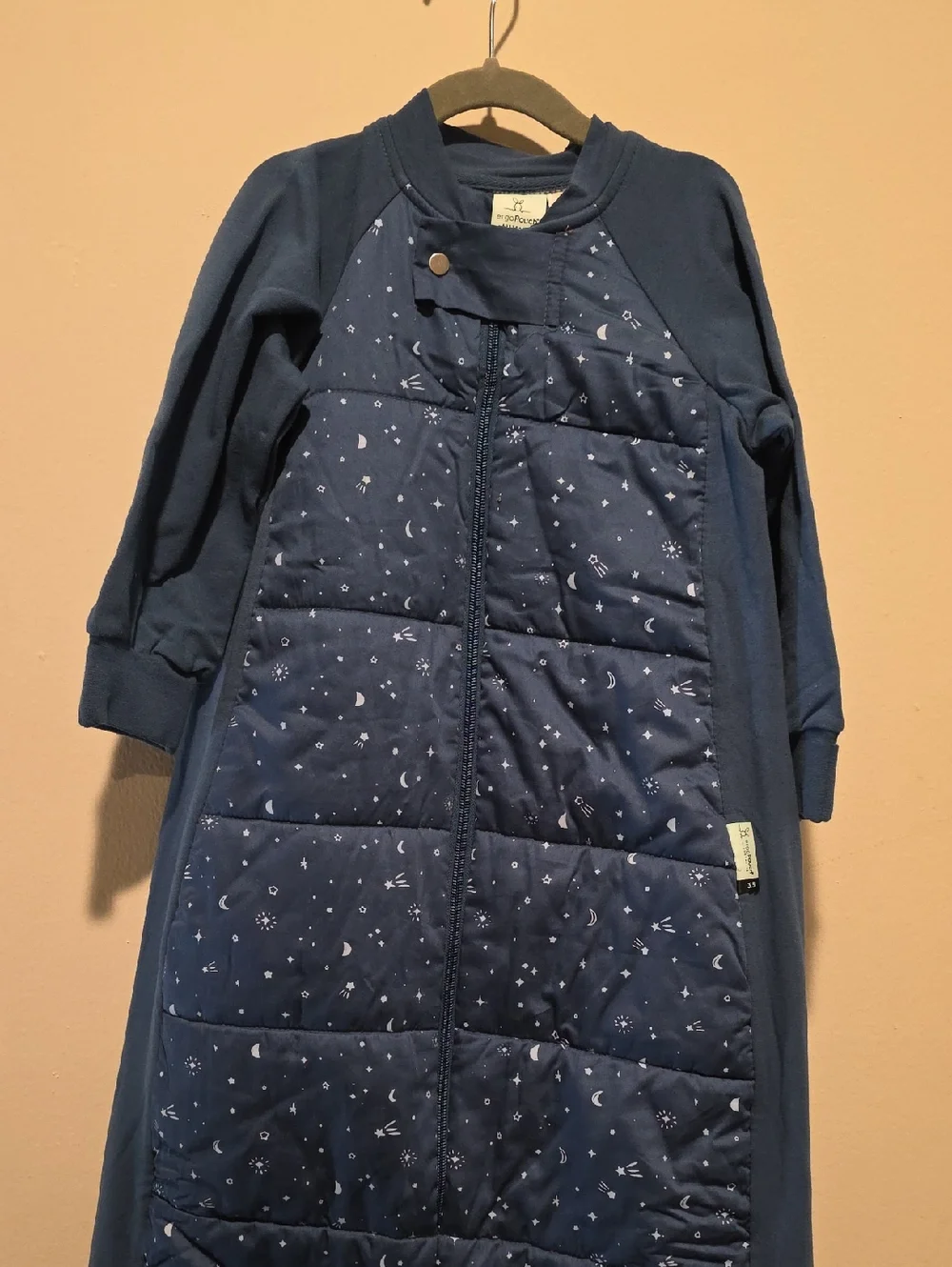 Ergo Pouch Age 4 5 Toddler Quilted Navy Sleep Sack Pajama with Star & Moon Print